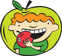 Boy eating apple