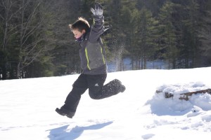 Jumping in snow